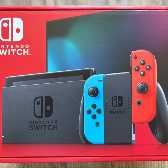 Nintendo Switch Console with Blue and Red Joy-Con